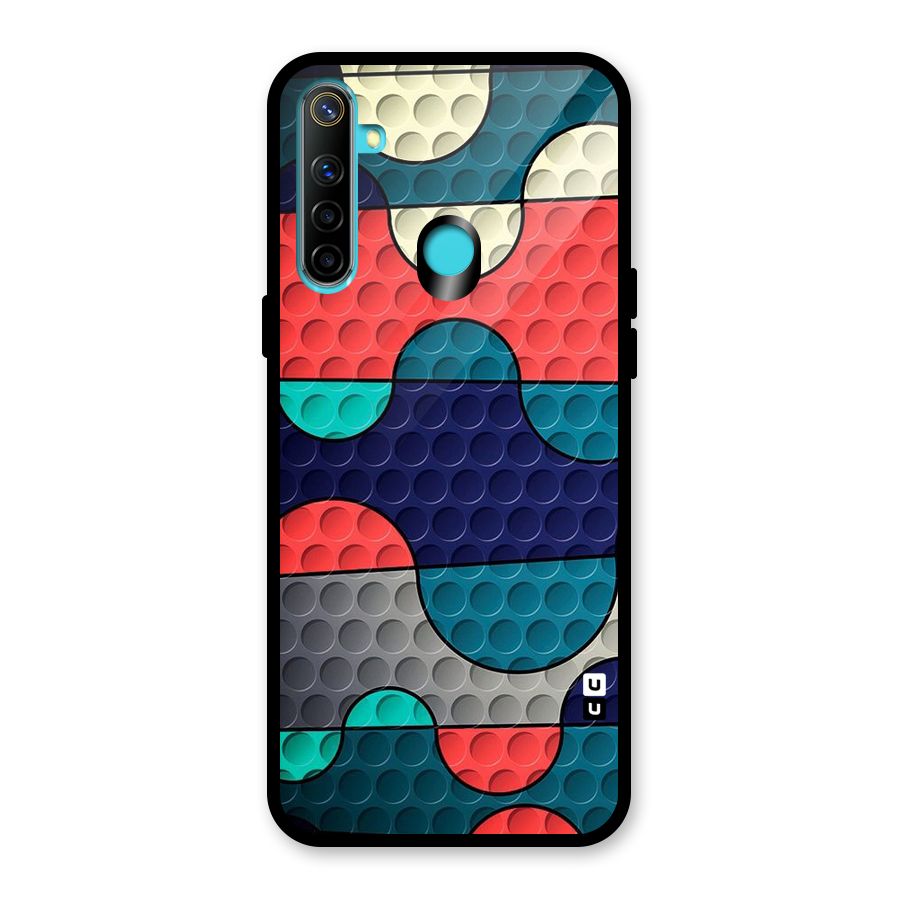 Colorful Puzzle Design Glass Back Case for Realme 5