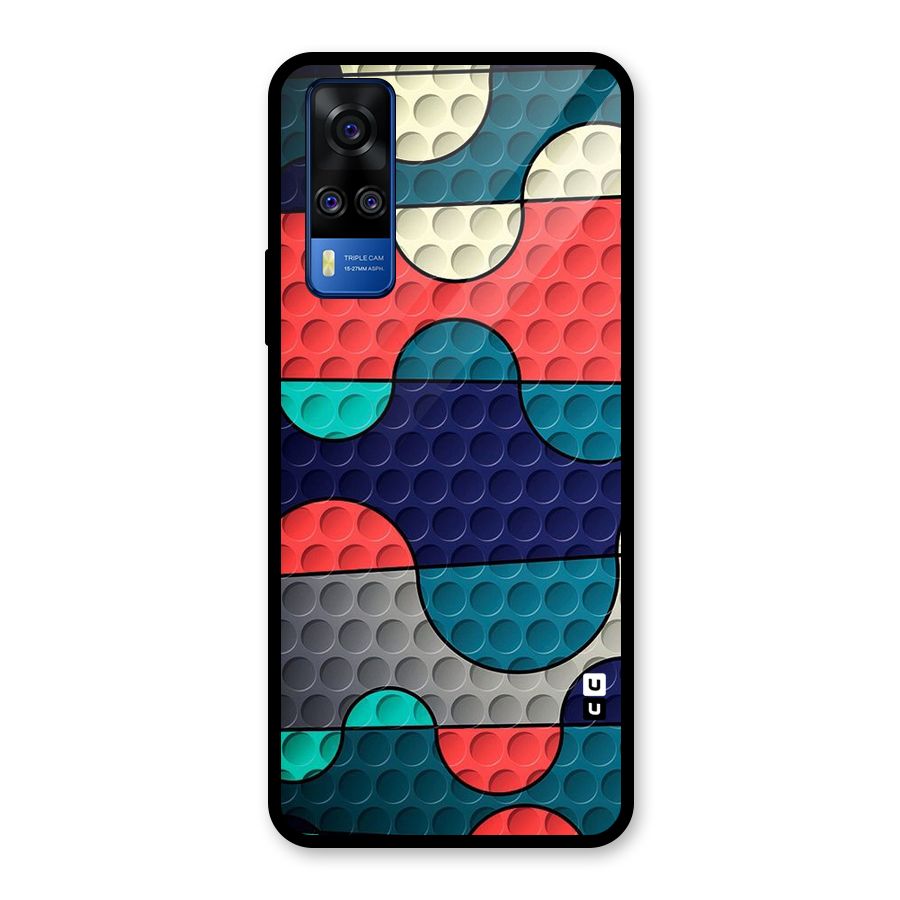 Colorful Puzzle Design Glass Back Case for Vivo Y31