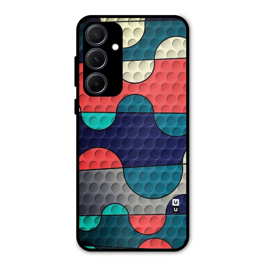 Colorful Puzzle Design Metal Back Case for Galaxy A35
