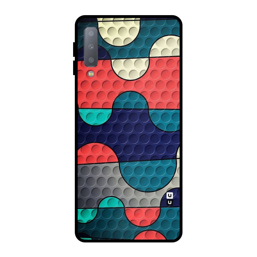 Colorful Puzzle Design Metal Back Case for Galaxy A7 (2018)