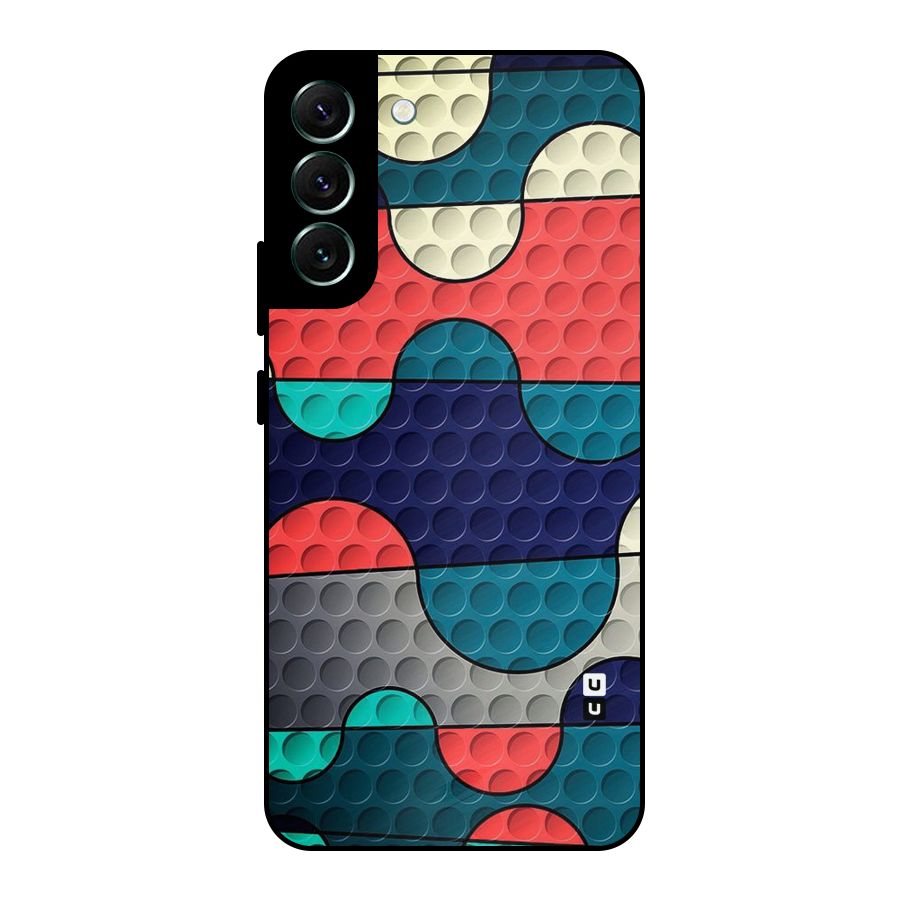 Colorful Puzzle Design Metal Back Case for Galaxy S22 Plus 5G