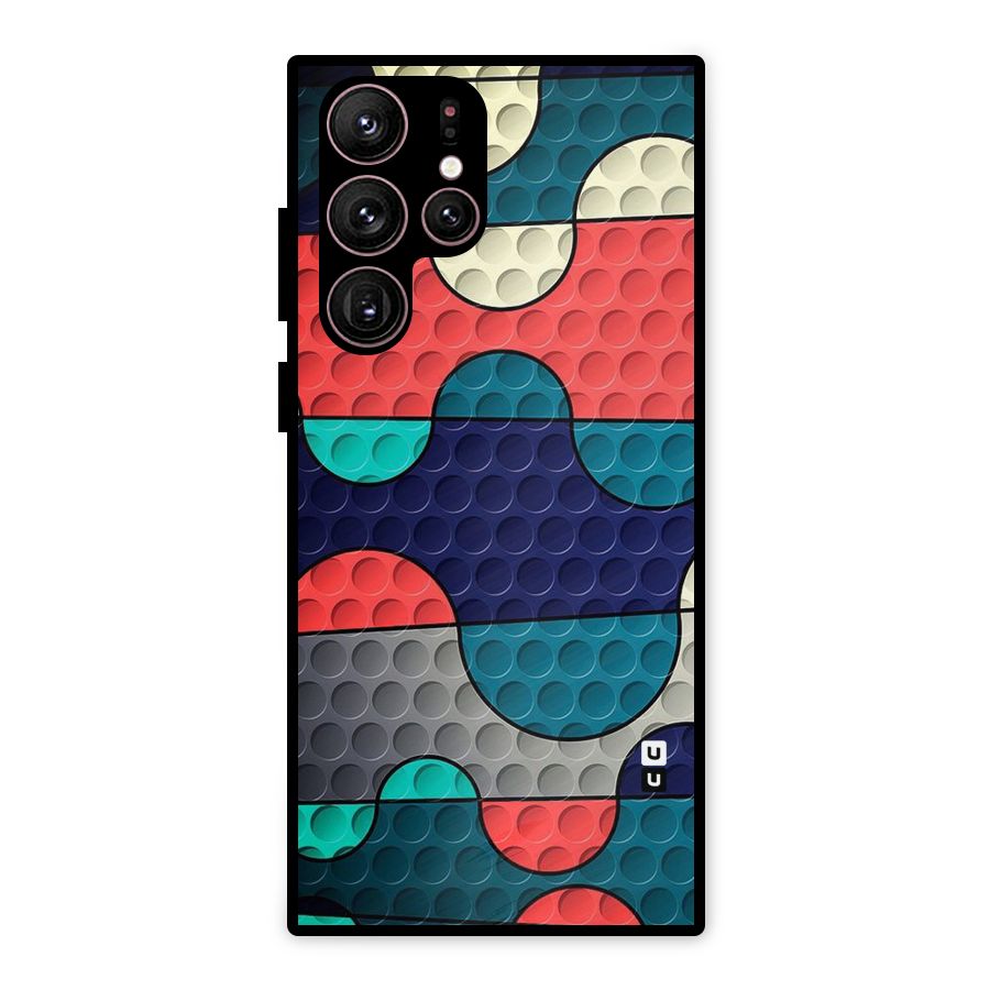 Colorful Puzzle Design Metal Back Case for Galaxy S22 Ultra 5G