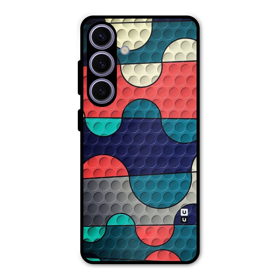 Colorful Puzzle Design Metal Back Case for Galaxy S24