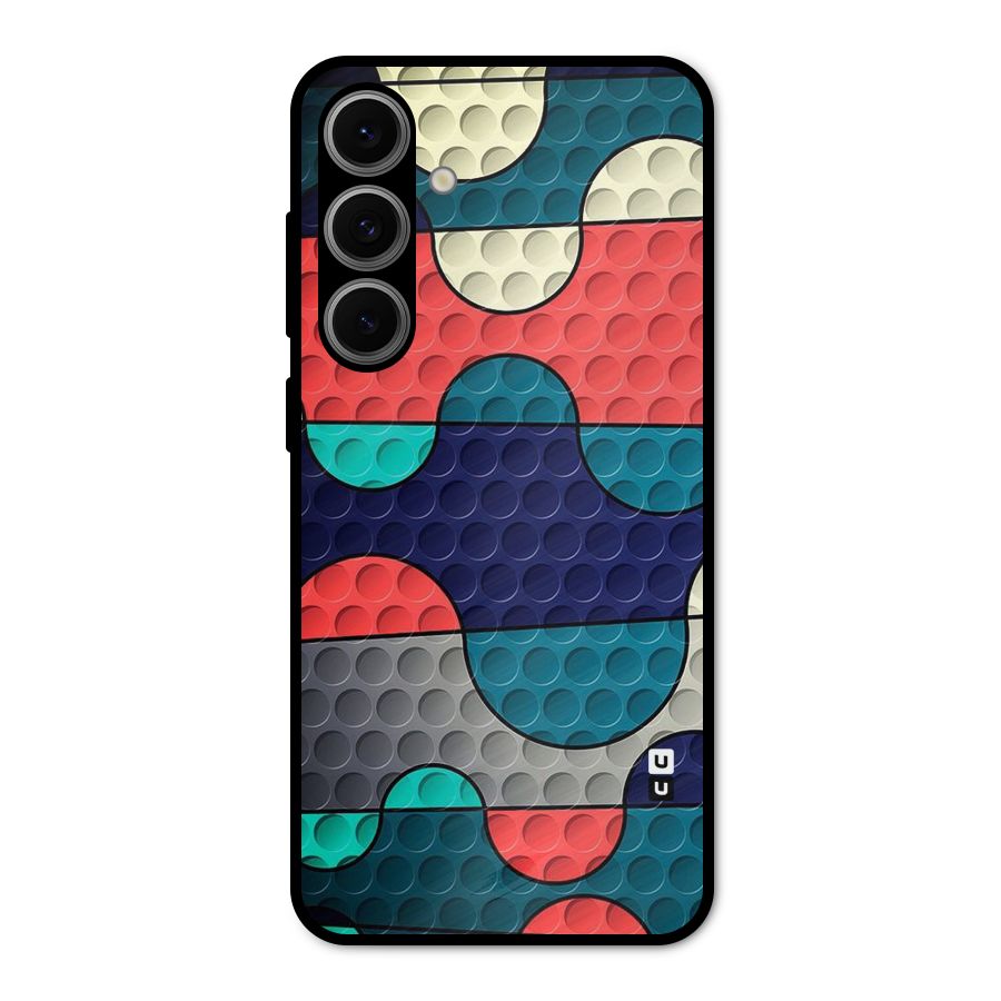 Colorful Puzzle Design Metal Back Case for Galaxy S24 FE