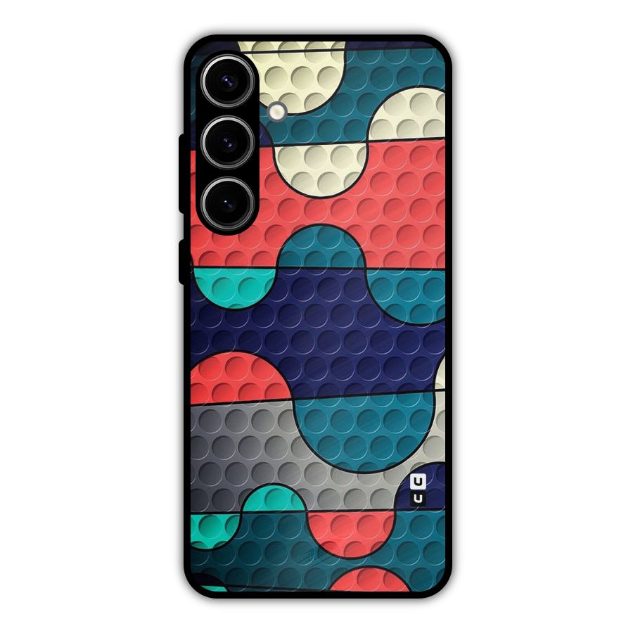 Colorful Puzzle Design Metal Back Case for Galaxy S24 Plus