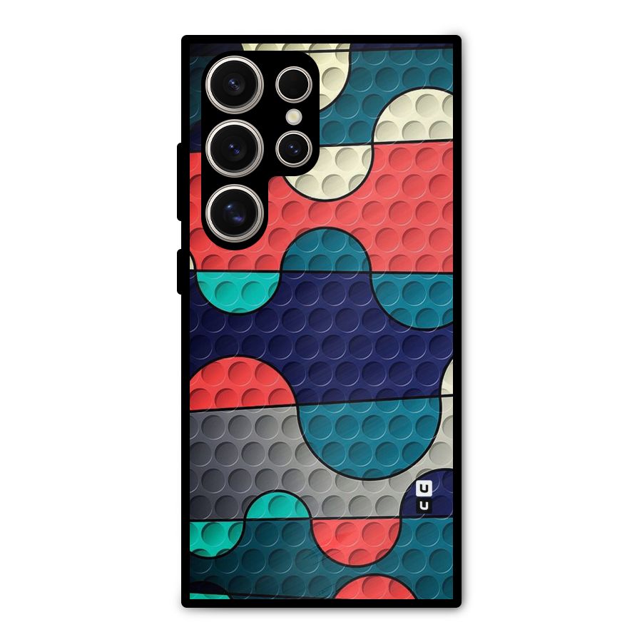 Colorful Puzzle Design Metal Back Case for Galaxy S24 Ultra