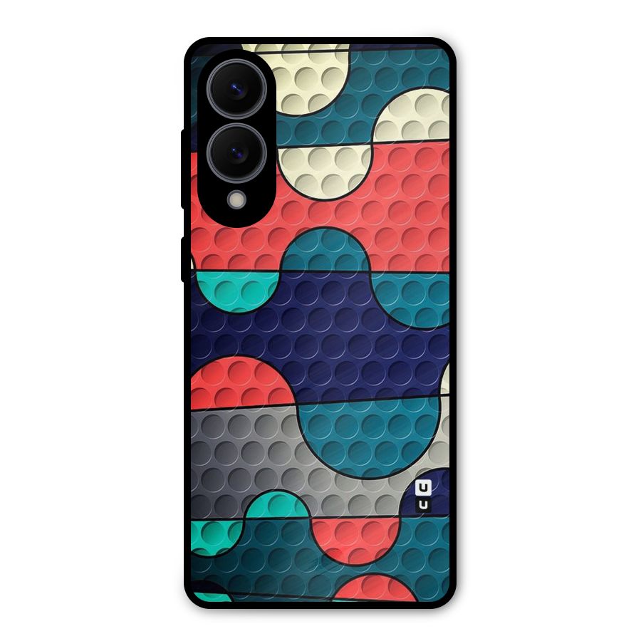 Colorful Puzzle Design Metal Back Case for Galaxy S25 Edge