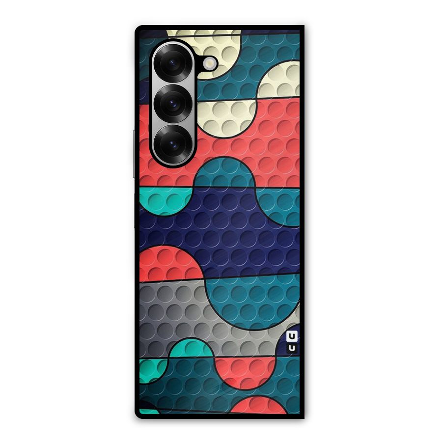 Colorful Puzzle Design Metal Back Case for Galaxy Z Fold6