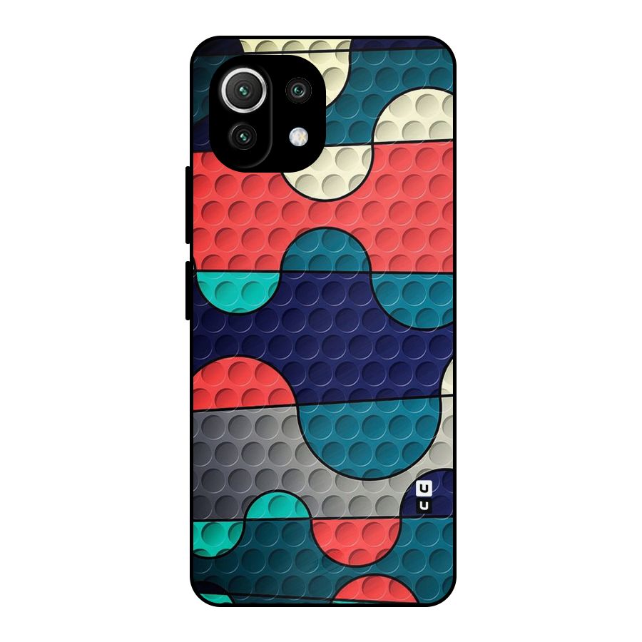 Colorful Puzzle Design Metal Back Case for Mi 11 Lite