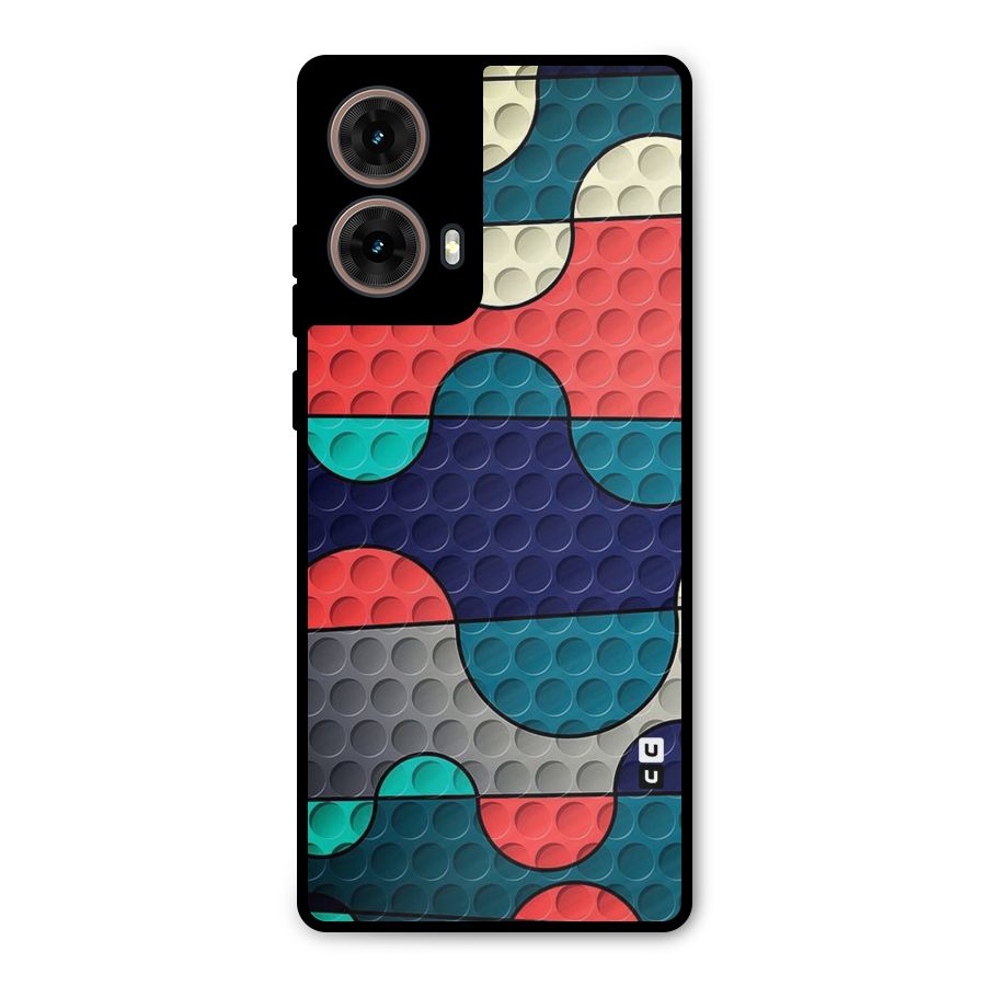 Colorful Puzzle Design Metal Back Case for Moto G85