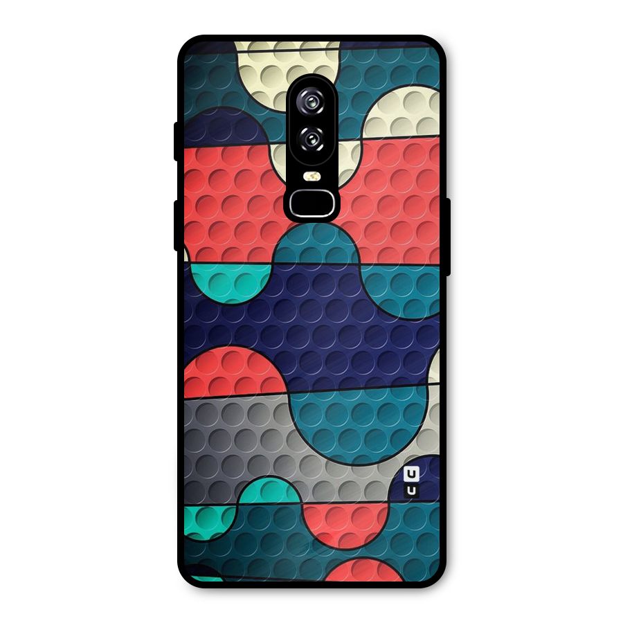 Colorful Puzzle Design Metal Back Case for OnePlus 6