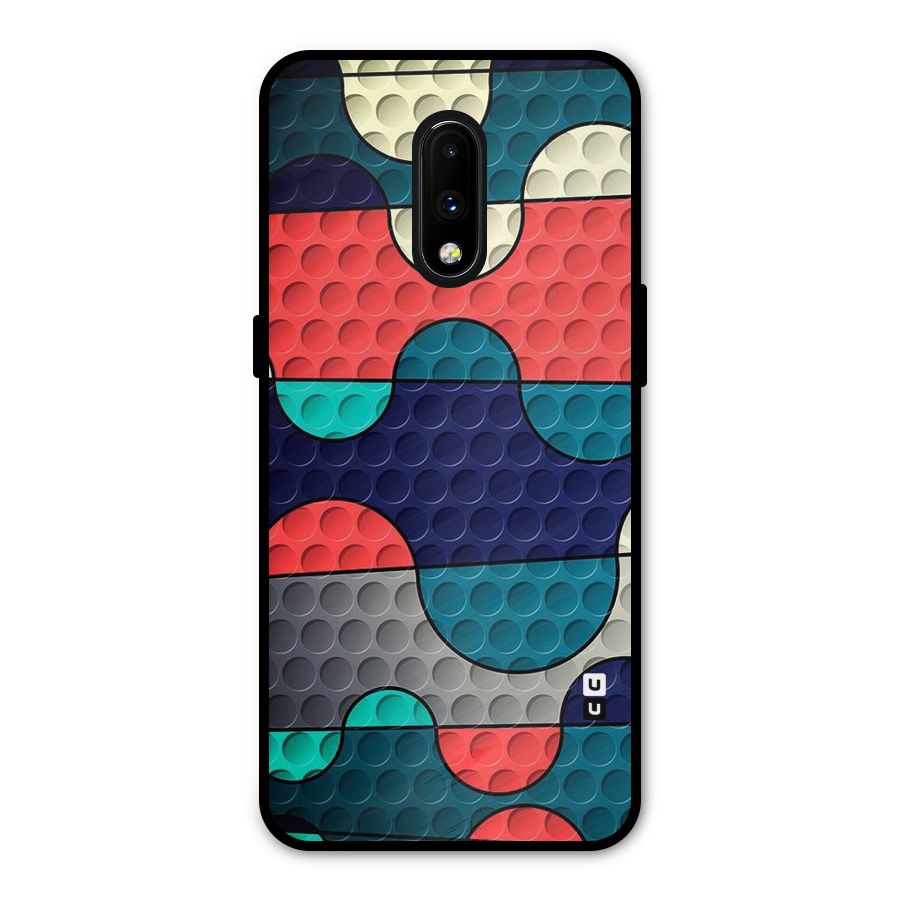 Colorful Puzzle Design Metal Back Case for OnePlus 7