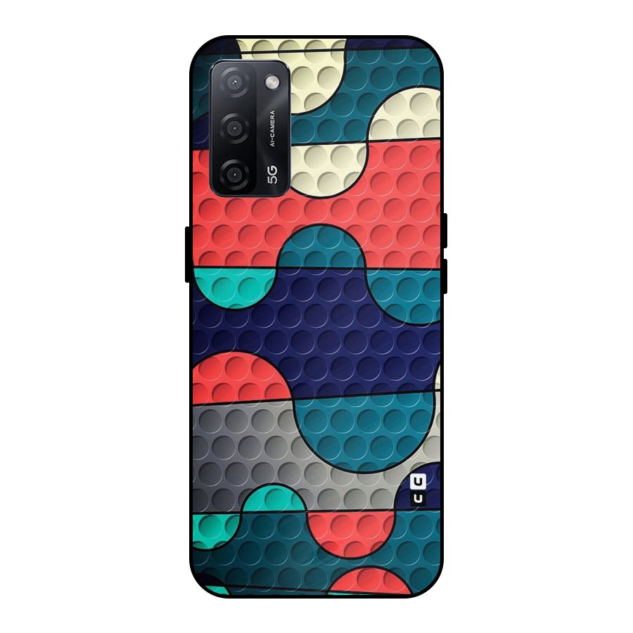 Colorful Puzzle Design Metal Back Case for Oppo A53s 5G