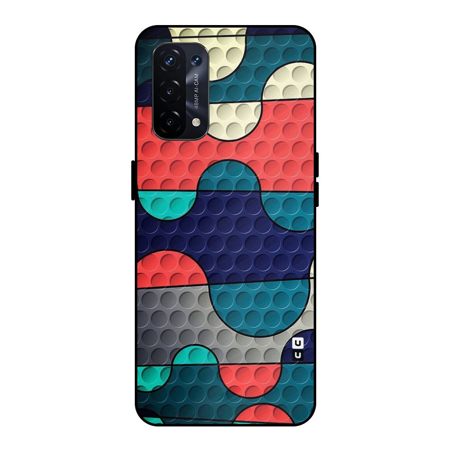 Colorful Puzzle Design Metal Back Case for Oppo A74 5G