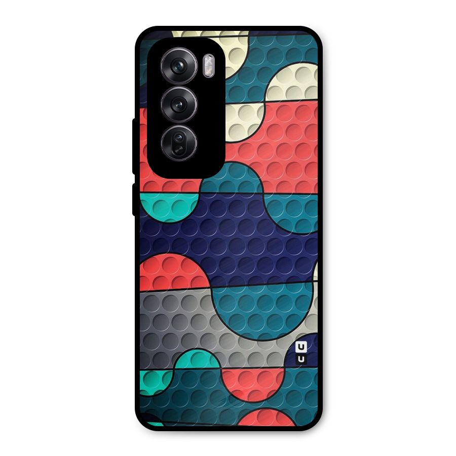 Colorful Puzzle Design Metal Back Case for Oppo Reno12 Pro