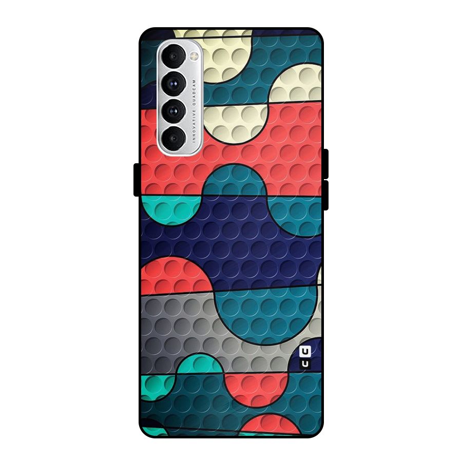 Colorful Puzzle Design Metal Back Case for Oppo Reno4 Pro