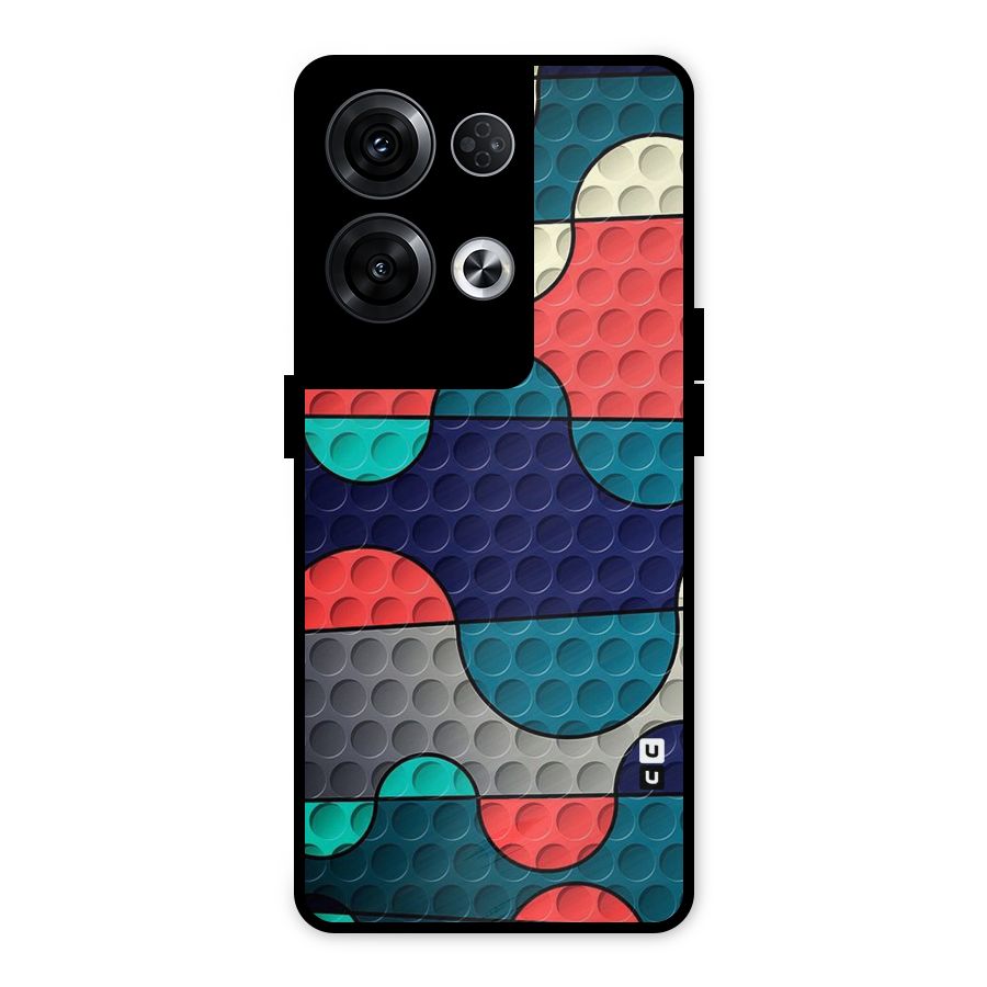 Colorful Puzzle Design Metal Back Case for Oppo Reno8 Pro 5G
