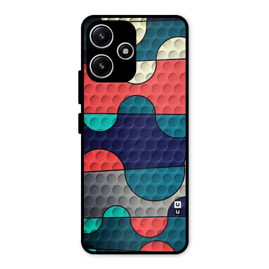 Colorful Puzzle Design Metal Back Case for Poco M6 Pro
