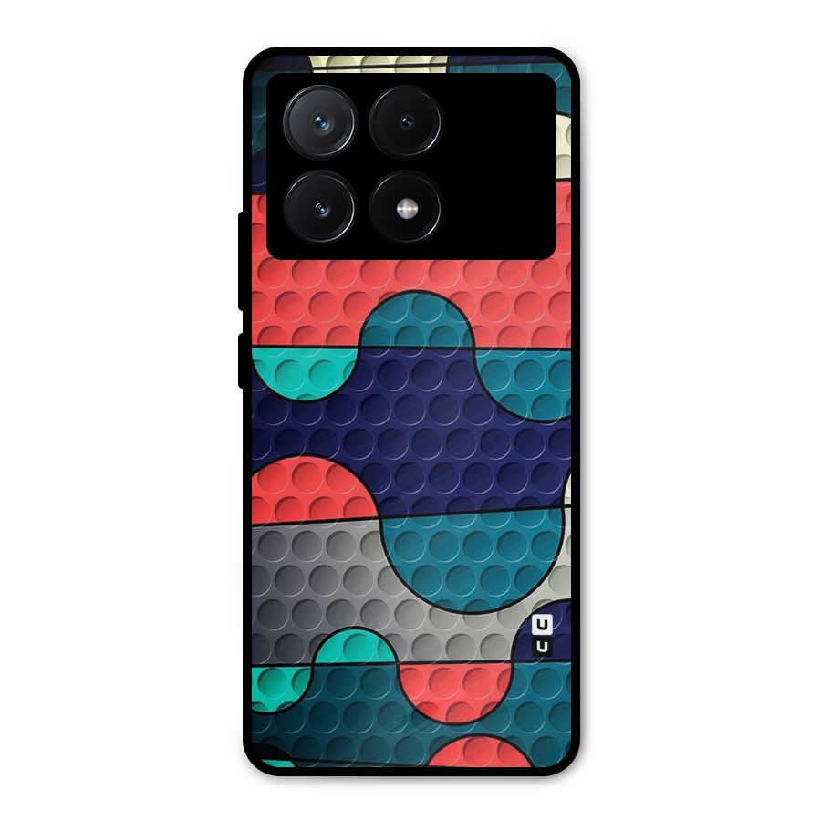 Colorful Puzzle Design Metal Back Case for Poco X6 Pro
