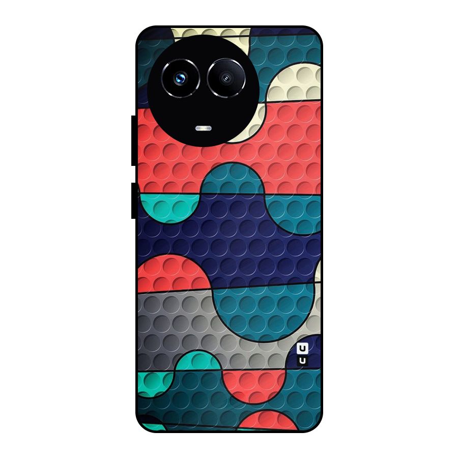 Colorful Puzzle Design Metal Back Case for Realme 11 5G