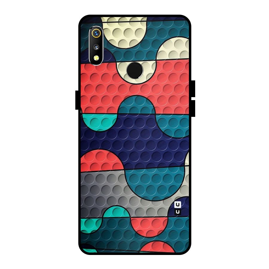 Colorful Puzzle Design Metal Back Case for Realme 3i