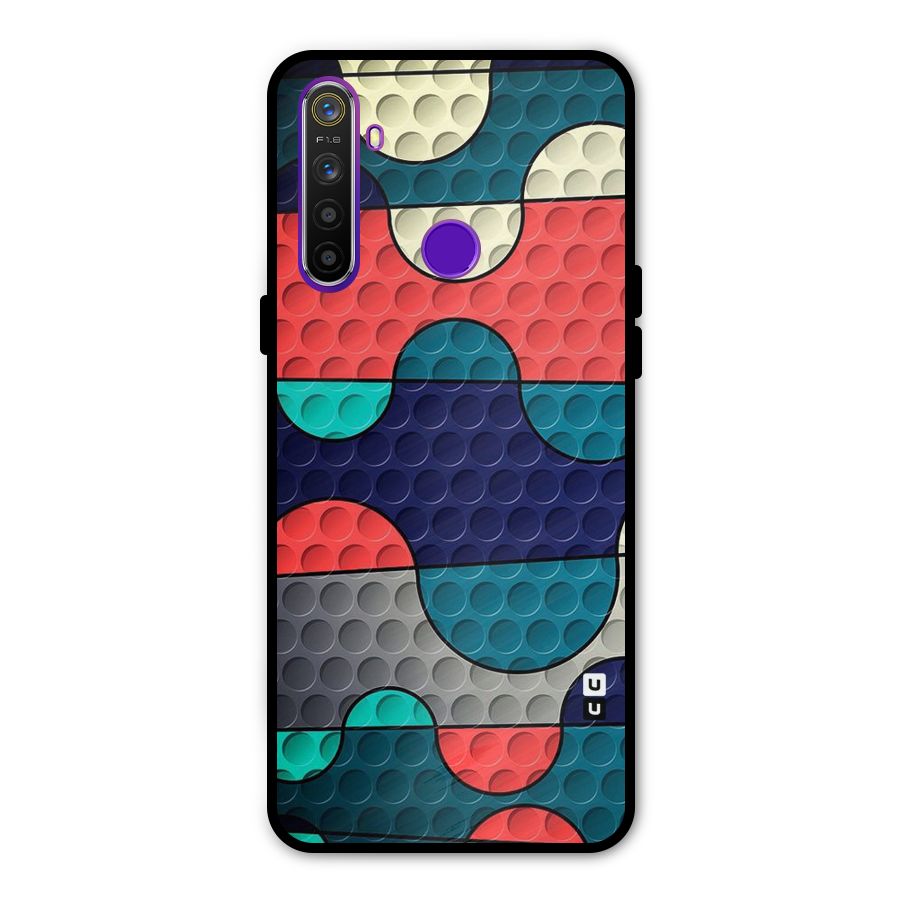 Colorful Puzzle Design Metal Back Case for Realme 5