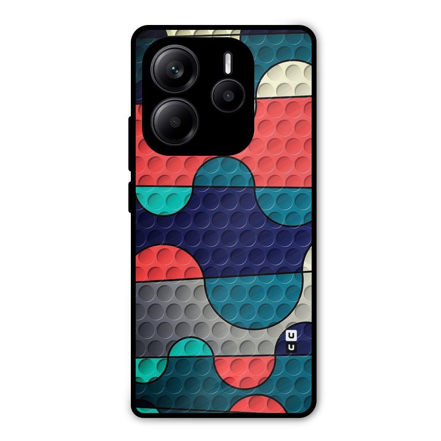 Colorful Puzzle Design Metal Back Case for Redmi Note 14 5G