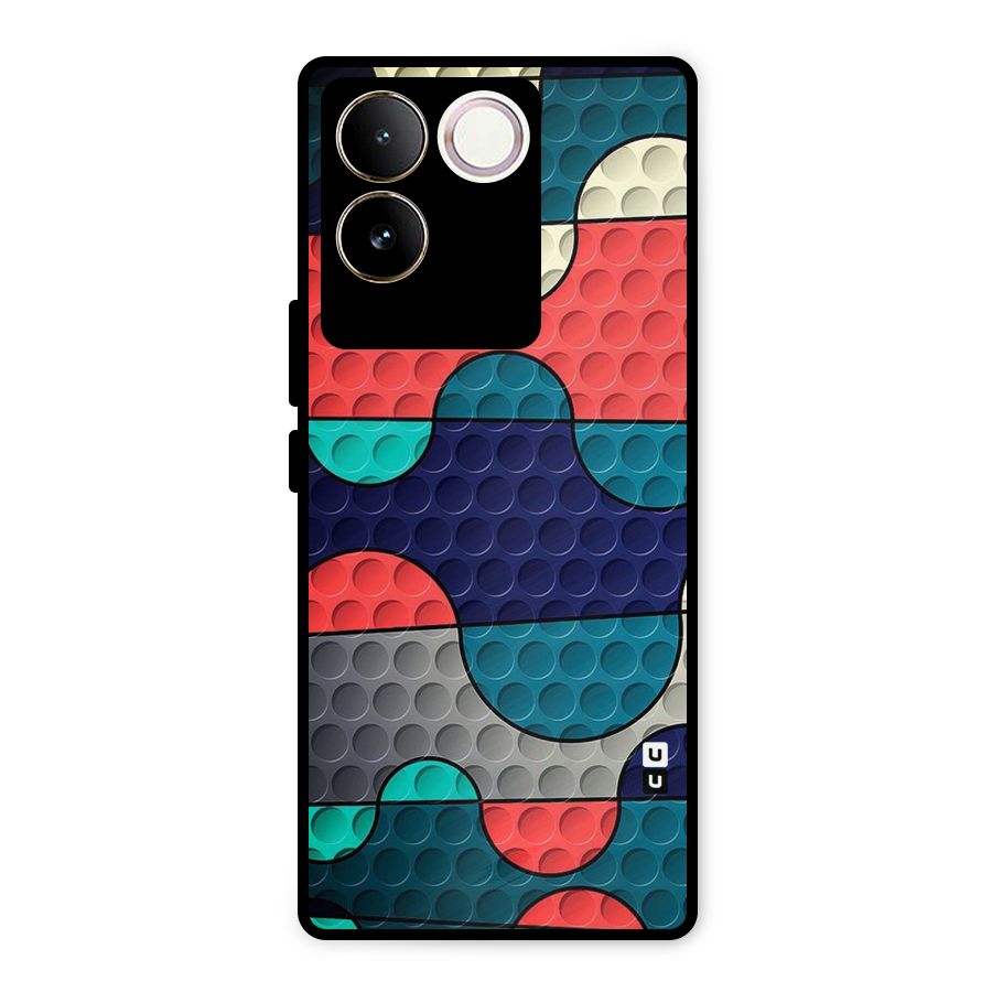 Colorful Puzzle Design Metal Back Case for Vivo T2 Pro