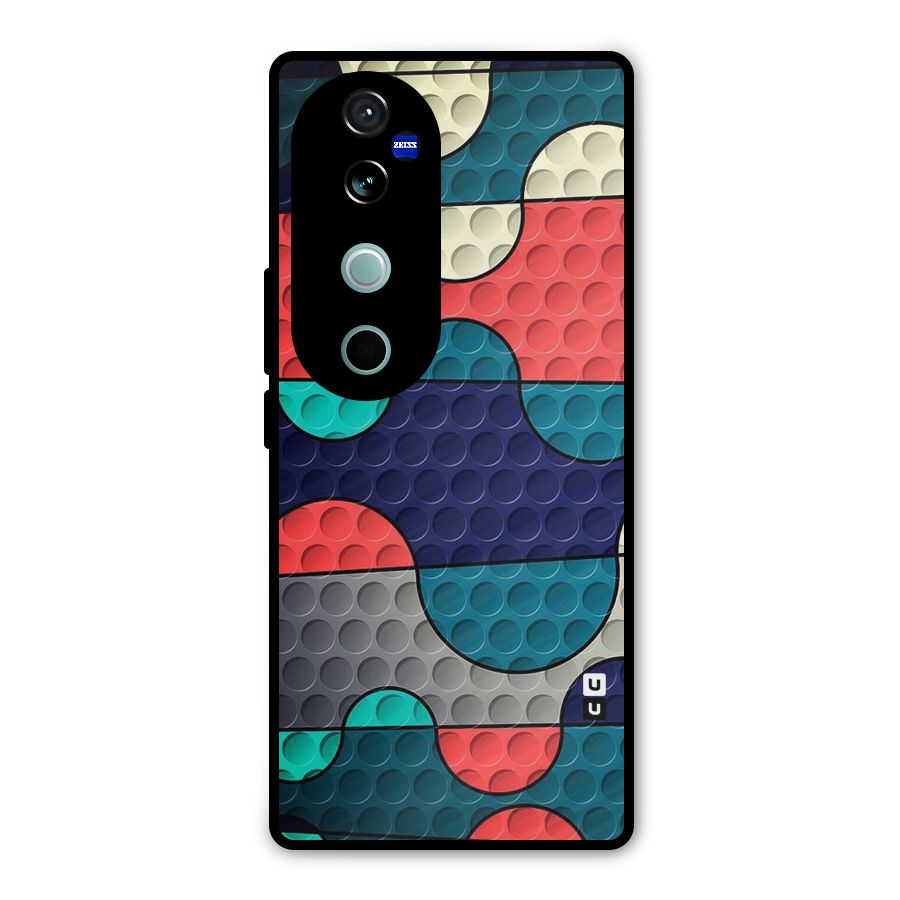 Colorful Puzzle Design Metal Back Case for Vivo V40 Pro