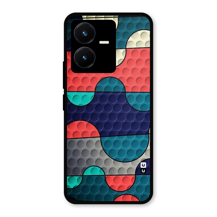 Colorful Puzzle Design Metal Back Case for Vivo Y22