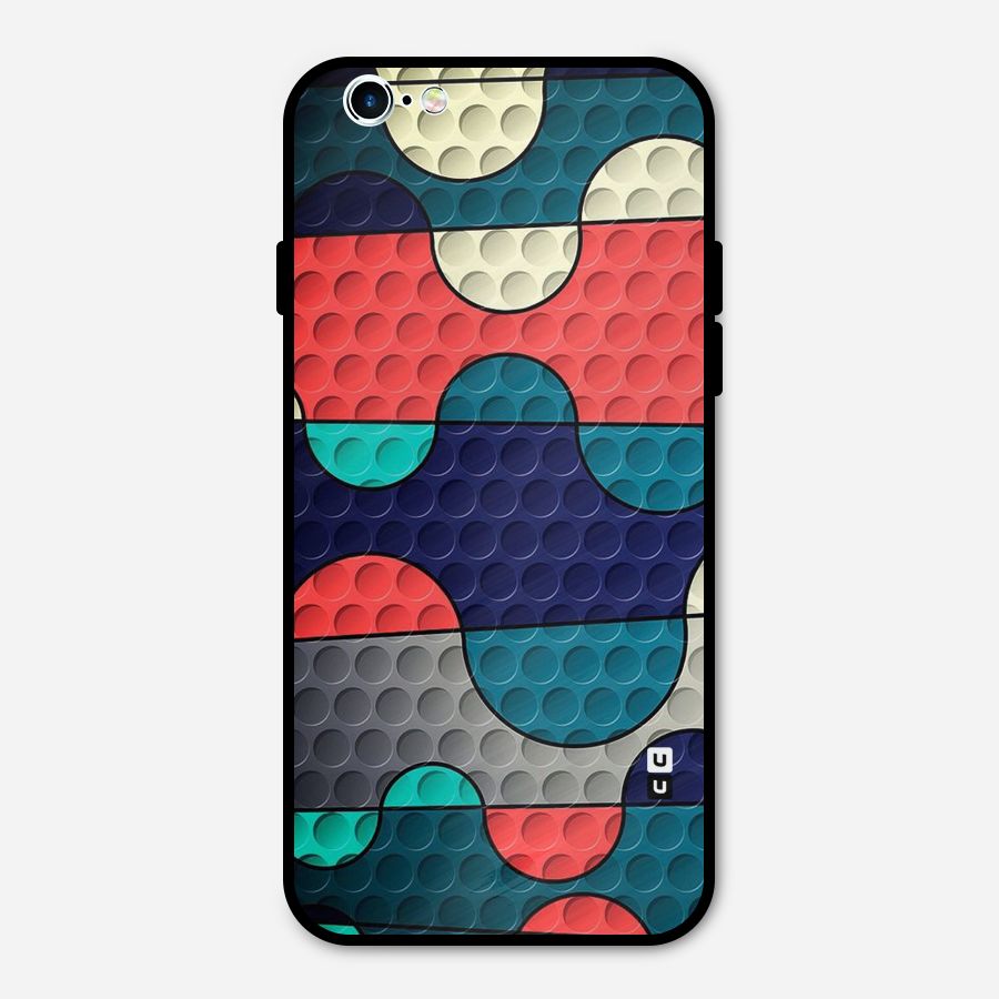 Colorful Puzzle Design Metal Back Case for iPhone 6 6s