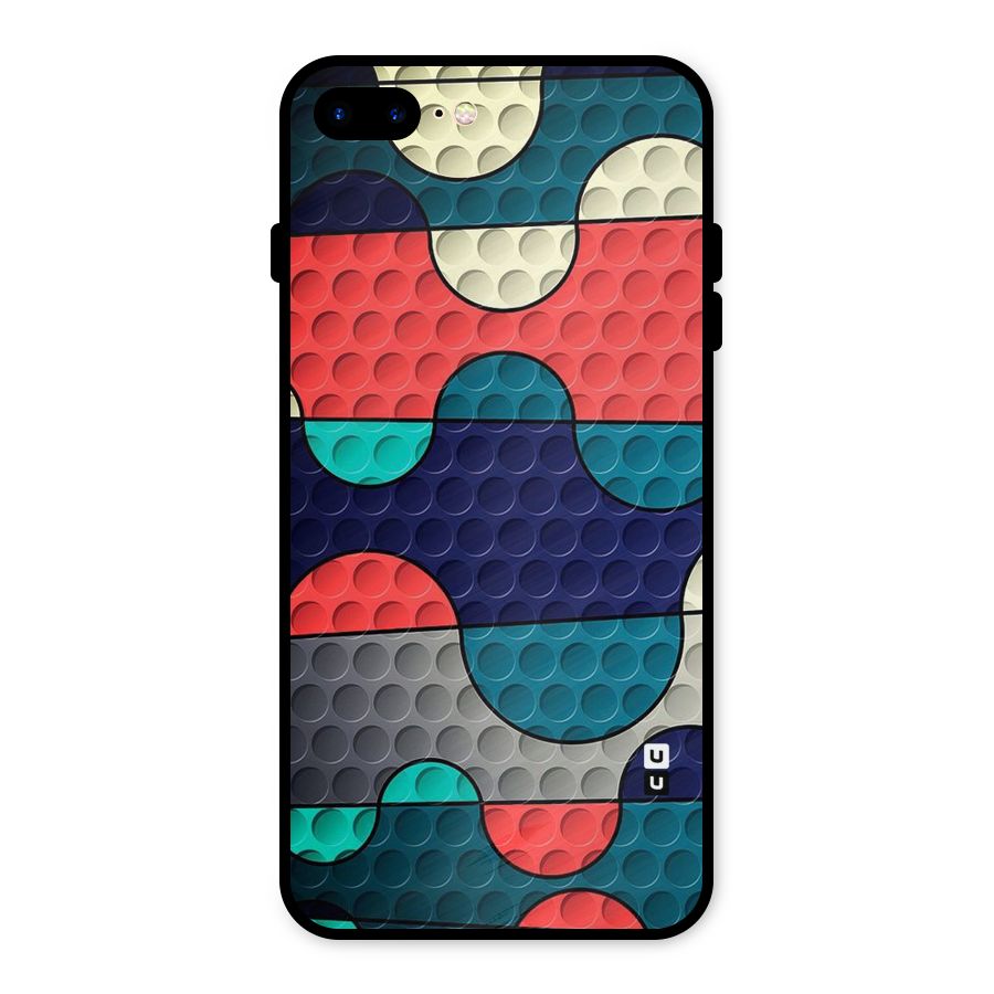 Colorful Puzzle Design Metal Back Case for iPhone 8 Plus