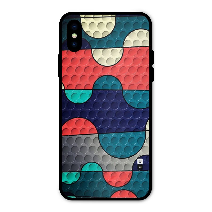 Colorful Puzzle Design Metal Back Case for iPhone X