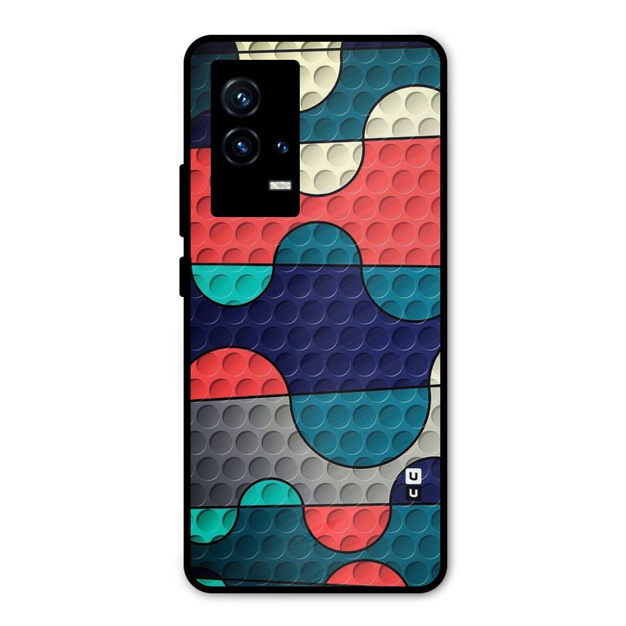 Colorful Puzzle Design Metal Back Case for iQOO 9 5G