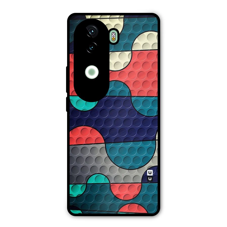 Colorful Puzzle Design Metal Back Case for iQOO Z9s