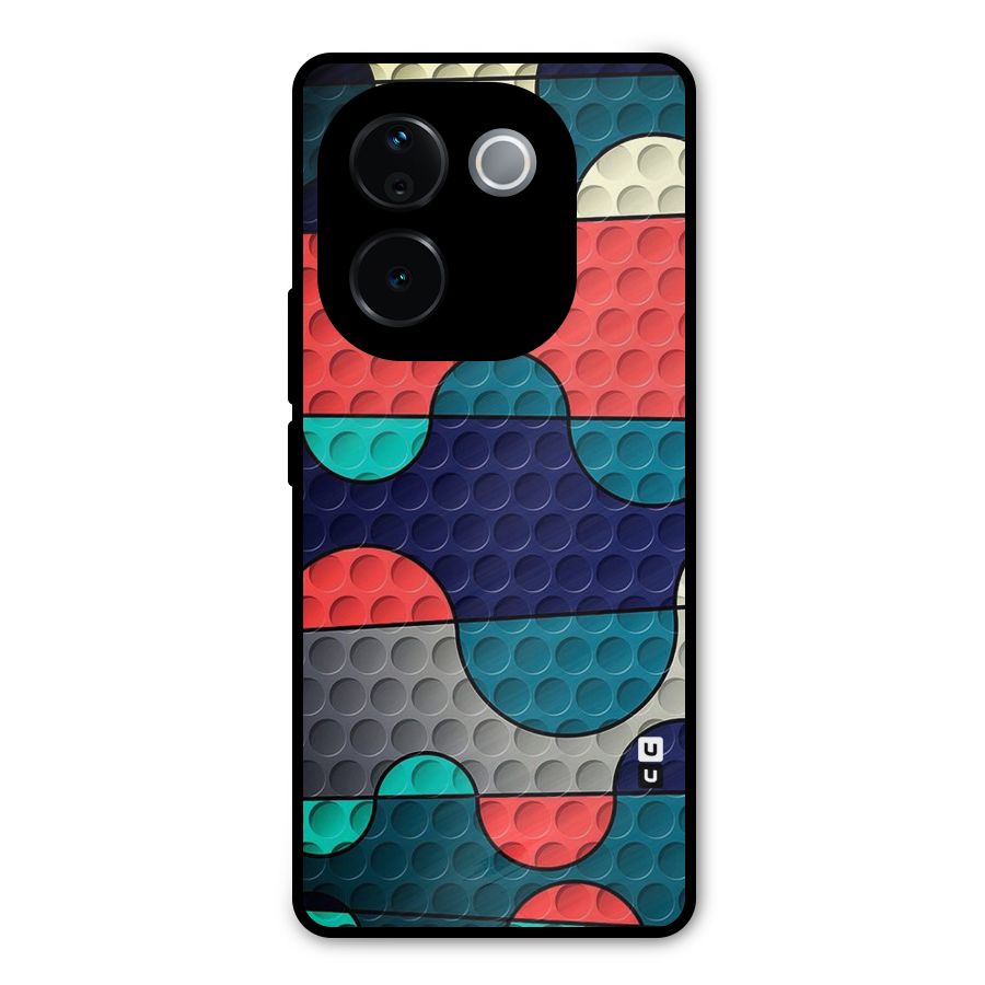 Colorful Puzzle Design Metal Back Case for iQOO Z9s Pro
