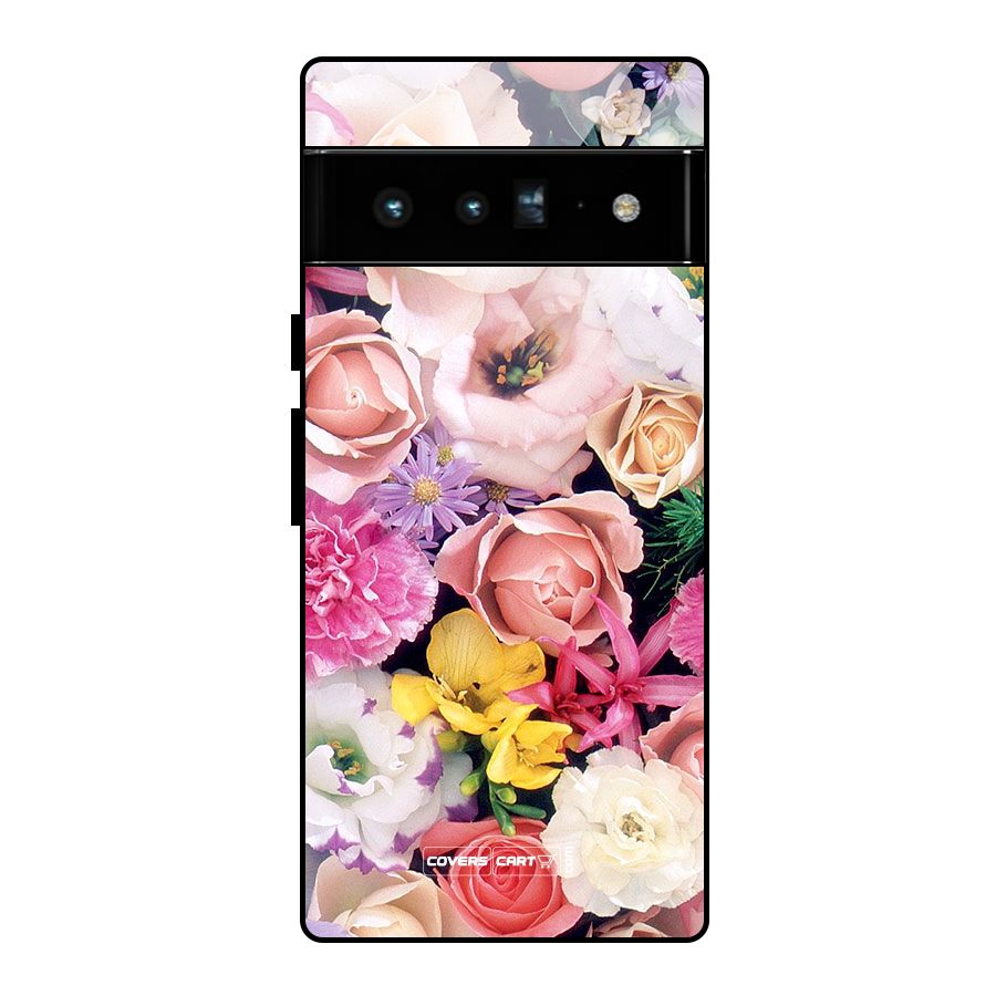 Colorful Roses Glass Back Case for Google Pixel 6 Pro
