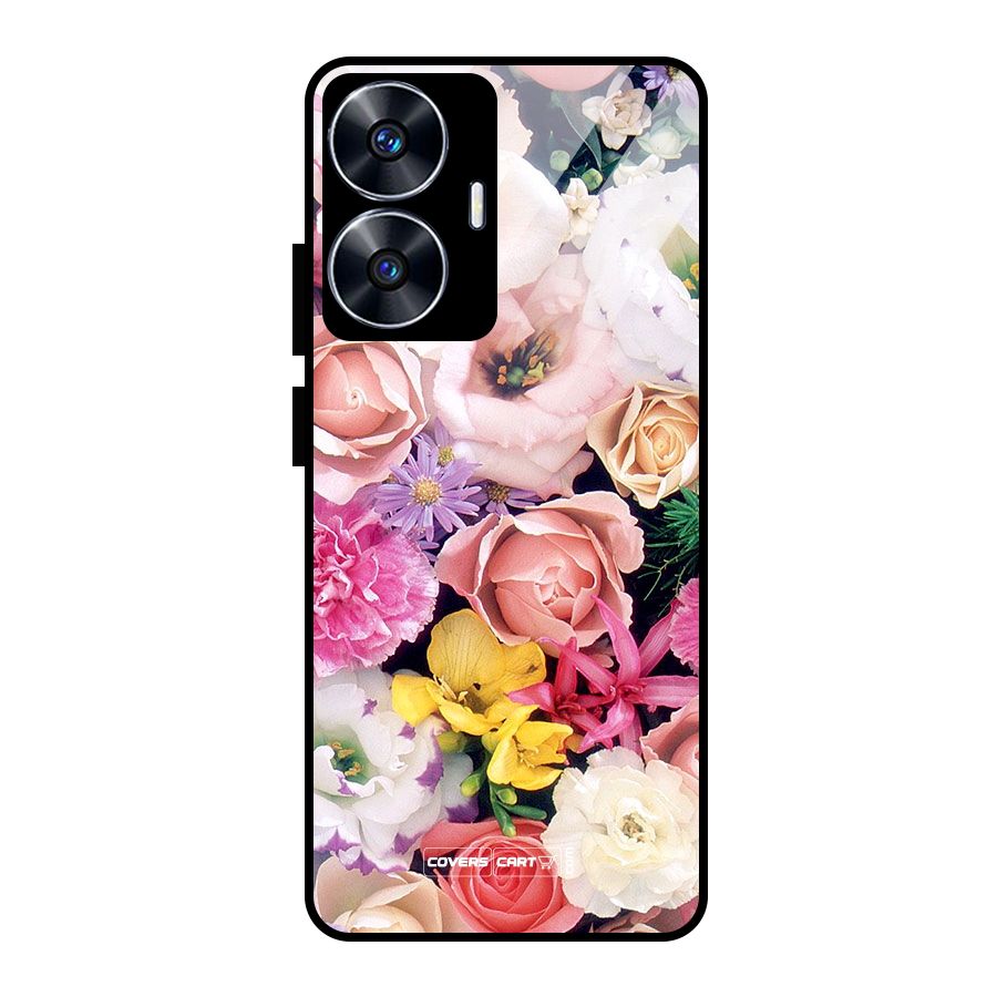 Colorful Roses Glass Back Case for Realme Narzo N55
