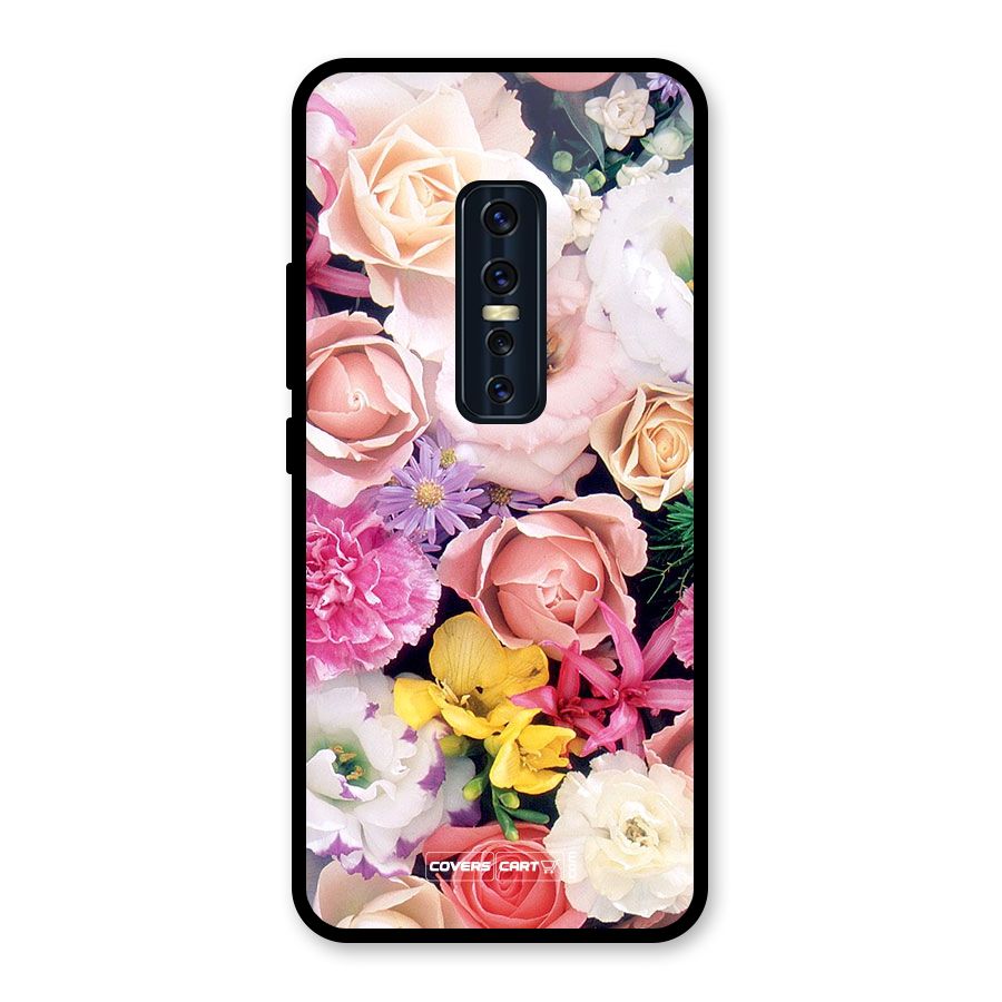 Colorful Roses Glass Back Case for Vivo V17 Pro