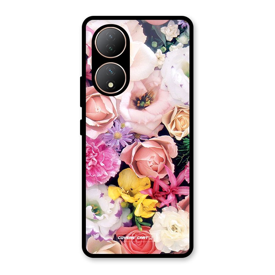Colorful Roses Glass Back Case for Vivo Y100A
