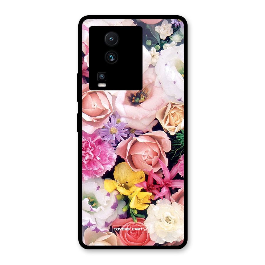 Colorful Roses Glass Back Case for Vivo iQOO Neo 7