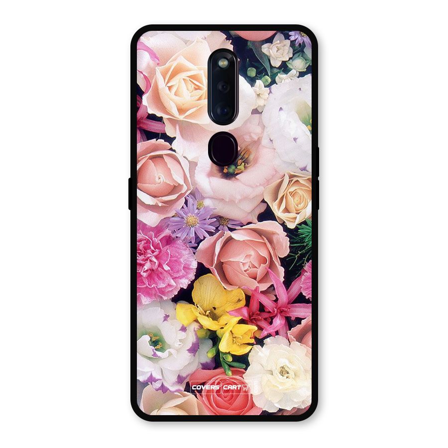 Colorful Roses Metal Back Case for Oppo F11 Pro