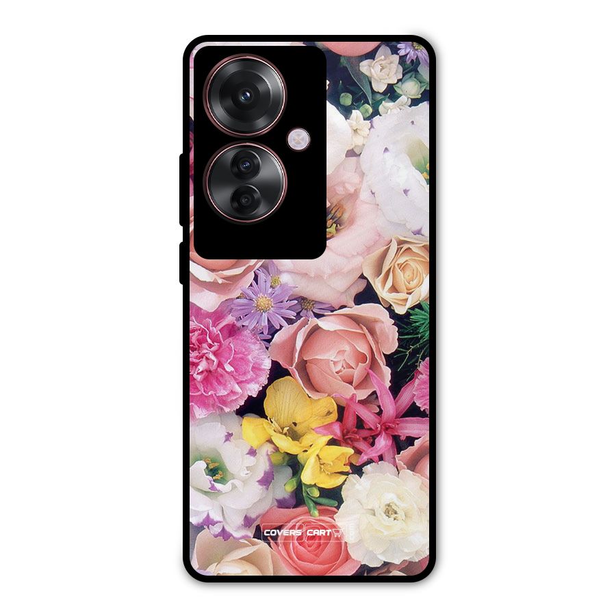 Colorful Roses Metal Back Case for Oppo F25 Pro