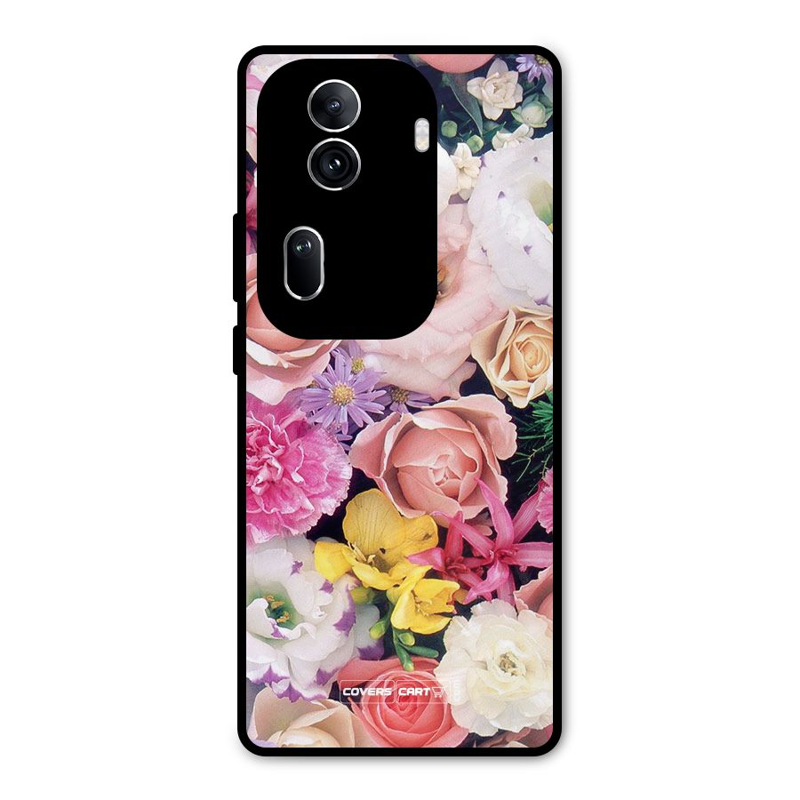 Colorful Roses Metal Back Case for Oppo Reno11 Pro 5G
