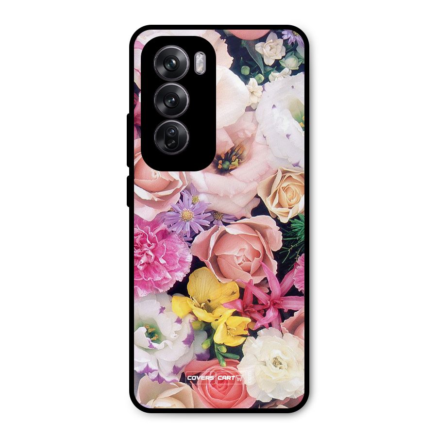 Colorful Roses Metal Back Case for Oppo Reno12 Pro