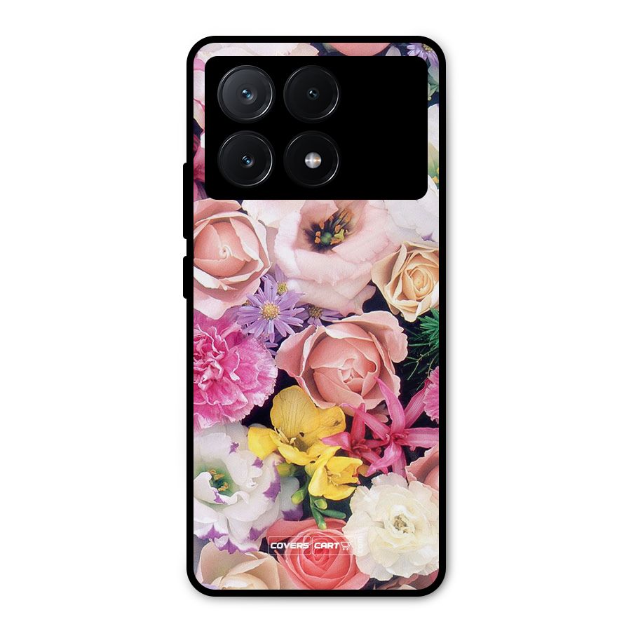 Colorful Roses Metal Back Case for Poco X6 Pro