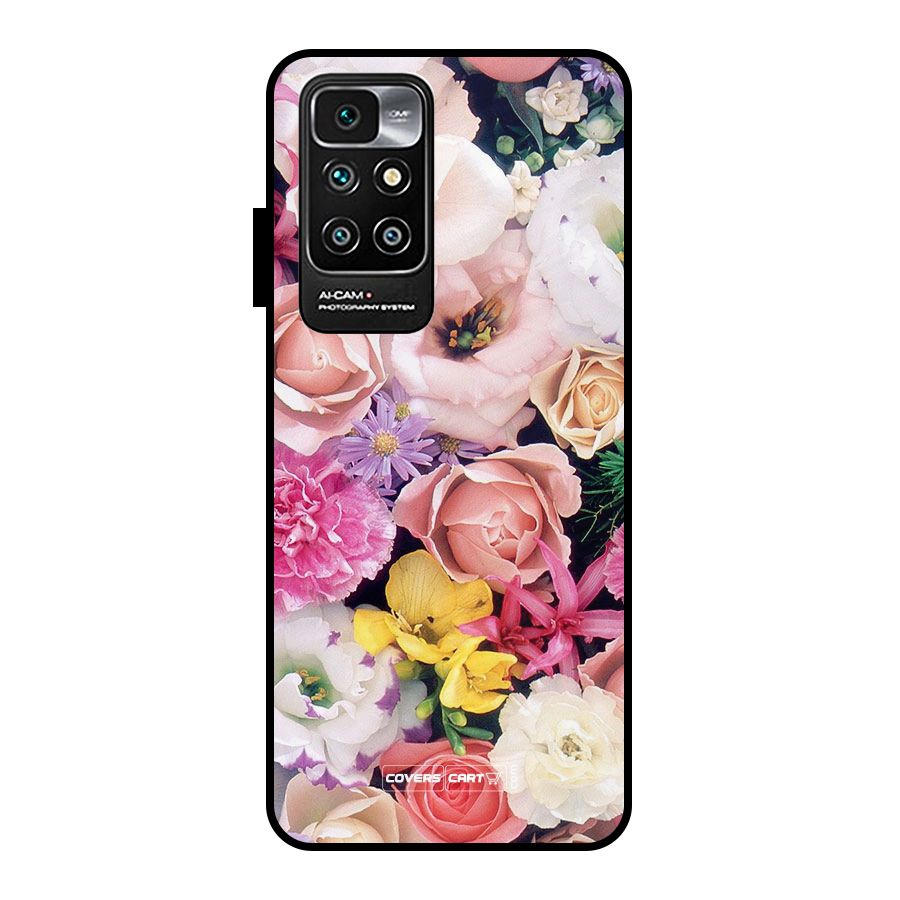 Colorful Roses Metal Back Case for Redmi 10 Prime