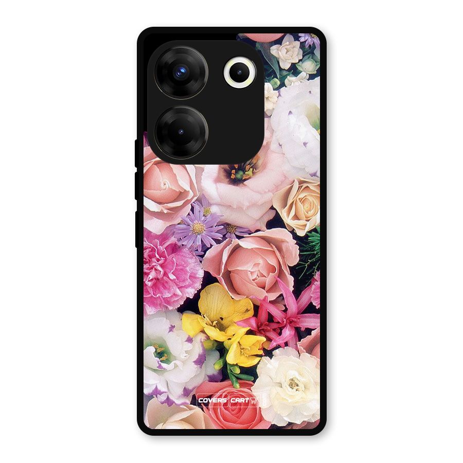 Colorful Roses Metal Back Case for Tecno Camon 20