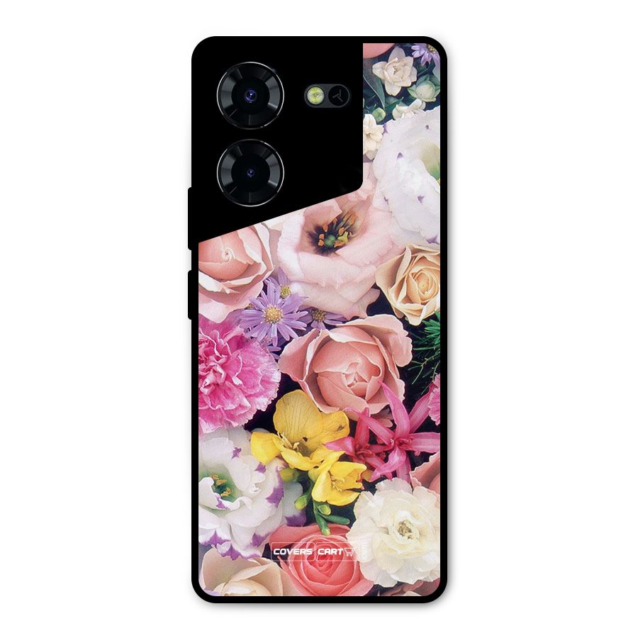 Colorful Roses Metal Back Case for Tecno Pova 5 Pro 5G