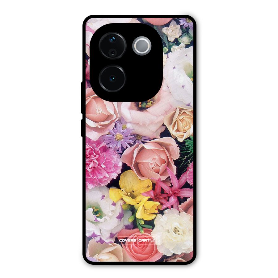 Colorful Roses Metal Back Case for Vivo T3 Pro